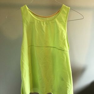 neon yellow tank top with mesh back